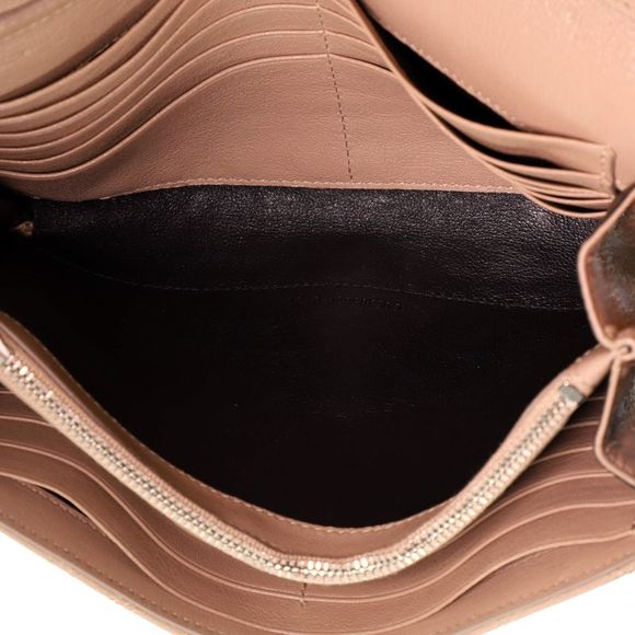 Saint Laurent Becky Chain Wallet Quilted Leather Neutral - Picture 7 of 8